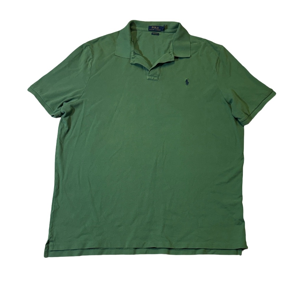 Polo Ralph Lauren mens 2XL XXL classic fit green mesh cotton pique polo shirt